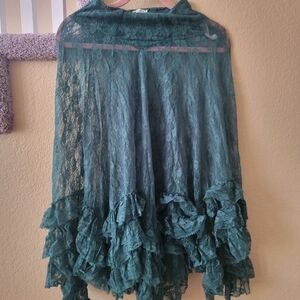 Free People Party Fever Lace Ruffled Slip Skirt NWOT